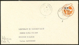 LETTRE Casablanca. No 8a, Sur Enveloppe Entier Postal 6c Orange, Obl Cad 4.1.45 Pour Washington. - TB - Military Airmail