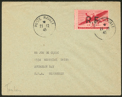 LETTRE Toulon. No 17, Petit Bdf, Pli, Obl Cad 21.12.45 Sur Enveloppe Pour Le Wisconsin. - TB - Military Airmail