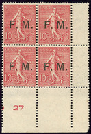 ** No 4, Bloc De Quatre Cdf, Très Frais Et Bien Centré. - TB - Military Postage Stamps