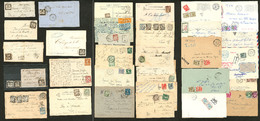 LETTRE Lot. 1905-1960, 35 Enveloppes Ou CP, Affts, Taxes Et Obl Divers. - TB - Other & Unclassified