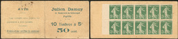 ** Carnets De Fabrication Privée. Carnet-monnaie "Julien Damoy", Composé De 10t à 5c N°137, Les Timbres Détachés Sinon T - Other & Unclassified