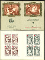 Croix-Rouge. 1962, Carnet De 4 Paires N°1366a + 1367a, Tous ** Avec Obl Centrale Sur Le Bloc De Quatre. - TB - Other & Unclassified