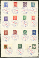 LETTRE Nos 1 à 14 + 17 (Mi. # 1/12 + 13 + 14 + B12a), Obl Cachet 1 Mai 1945 Sur Grand Feuillet. - TB. - R - War Stamps