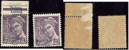 * No 3 (40c Mercure, Mi. # 3), Un Ex Bdf (avec Adhérences) Et Un Ex Surcharge Renversée. - TB. - R (tirage 180) - War Stamps