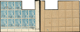 ** No 4, Bloc De 13ex Cd 17.11.43 Dont Trois Surch. Renversée Et Une Double Surcharge Dont Une Renversée, Gomme Légèreme - War Stamps