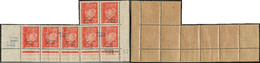 ** No 6 (70c Pétain, Mi. # 6), Bloc De Sept Dont Bloc De Quatre Cd 23.1.42, Avec Variétés Diverses, Point De Rousseur Su - War Stamps