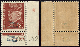 * No 9 (1,20f Pétain, Mi. # 9), Cdf Daté 9.11.42, Adhérence Et Gomme Légèrement Glacée. - TB. - R (tirage 180) - Guerre (timbres De)