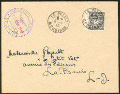 LETTRE No 26 (5f Armoiries, Mi. # 15), Obl Le Palais 5.3.45 Sur Enveloppe Pour La Baule Avec Arr. - TB. - RR (tirage 30) - War Stamps