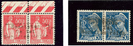 ** Dunkerque. Nos 3 *, 4, Paire Horizontale. - TB - War Stamps