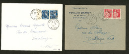 LETTRE Dunkerque. Nos 3, 4, Sur Deux Enveloppe. - TB - Guerre (timbres De)