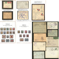 LETTRE GUERRE. Lot. 1914-1918, 14 Enveloppes, Obl, Cachets Et Affts Divers, + 25ex Obl "Occupation Allemande". - TB - WW I