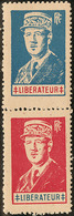 ** De Gaulle. Emission De Lyon. Nos 5 + 6 En Paire Verticale. - TB - Liberation