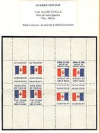 ** De Gaulle. Vignette "Il Faut Bouter Le Boche Hors De France", Feuille Complète De 4 Paires Tête-bêche. - TB - Libération