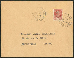 LETTRE Salins. No 2, Surcharge Droite, Sur Enveloppe Du 4.9.44 Pour Alfortville. - TB (tirage 175) - Libération