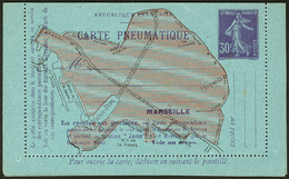 LETTRE Semeuse Camée. No K7, 30c Violet, CL Pneu Marseille Avec 11 Lignes Au Verso, Neuve. - TB - Other & Unclassified