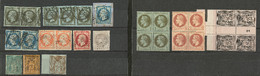 * 1860-1900, 14 Ex * Dont Trois Blocs De Quatre, Et 13 Ex Obl Dont 3 Paire Horizontale S Et Bande De Trois. - TB - Collections