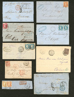 LETTRE Obl. Maritimes. 1862-1880, Cachets, Obl Et Affts Divers, Sur 8 Plis Et 1 Fragment. - TB - Collections