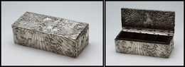 Boîte En Argent, Intérieur Palissandre, 4 Comp., Poinçons De Contrôle, 115x50x38mm. - TB - Stamp Boxes