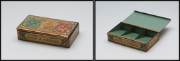 Boîte Publicitaire En Tôle "Champagne Théophile Roederer Et Co Reims" à Décor Timbres Sur Couvercle, 3 Comp., 65x38x24mm - Stamp Boxes