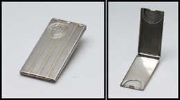 Etui En Argent à Sigle Maçonnique En Façade, Poinçons, 55x25x3mm. - TB - Stamp Boxes