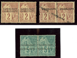 Double Surcharge. Nos 15b (2 Paire Horizontale Dont Une Surch. Oblique Et Un Ex Pd), 17b Paire Horizontale. - TB - Altri & Non Classificati