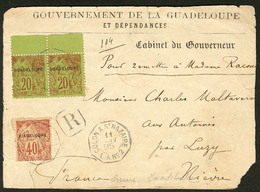 LETTRE Nos 20 Paire Horizontale Bdf (un Ex Def) + 24 ("UADELOUPE"), Obl Cad Maritime De Janv 95 Sur Devant D'enveloppe R - Altri & Non Classificati