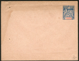 LETTRE Surchargé "ULTRAMAR". Entier Postal, Enveloppe 25c Bleu (N°75), (documentation Jointe) Neuve. - TB. - R - Other & Unclassified