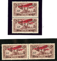 ** Poste Aérienne. Variétés. Nos 37a (sans "x") En Paire Verticale Avec Normal, 37b (sans "t") En Paire Horizontale Avec - Other & Unclassified