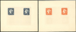 (*) MAURICE. Post Office. Réimpression De 1912 Sur Les Plaques D'origine, Des N°1 Et 2 Sur 2 Feuillets En Bleu Et En Ver - Mauritius (...-1967)