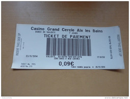 Ticket De Paiement "Casino De CARNAC" (voucher) - Unclassified