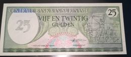 SURINAME  - 25 GULDEN - FIOR DI STAMPA - CARTAMONETA - PAPER MONEY - Surinam