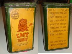 RARE Et Ancienne Boite Café Delhaize Le Lion - Boxes
