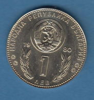 F7132 /- 1 Lev - 1980 - World Football Championship SPAIN 82 - Bulgaria Bulgarie Bulgarien - Coins Monnaies Munzen - Bulgaria