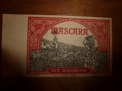 1920 ? Spécimen étiquette De Vin  D'ALGERIE - MASCARA   N° 1114, Déposé,  Imprimerie G.Jouneau  3 Rue Papin à Paris - Popoli