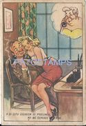 84277 ARGENTINA ART ARTE HUMOR THE MAN TALKING TO HIS WOMAN WHILE HE IS WITH THE LOVER BREAK POSTAL POSTCARD - Argentinië