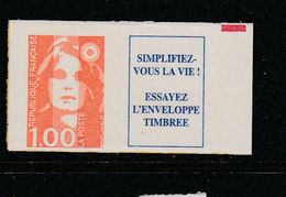 FRANCE N°3009 1F ORANGE TYPE MARIANNE DE BRIAT + VIGNETTE - Neufs