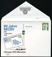 Bund PU50 D2/006 Privat-Umschlag MGSV OLYMPIA 1972  NGK 3,00 € - Sommer 1972: München