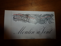 1920 ? Spécimen étiquette De Vin MOULIN A VENT,(Côte Beaujolaise),  N° 489 Déposé,  Imp. G.Jouneau  3 Rue Papin à Paris - Antiche Carte Geografiche