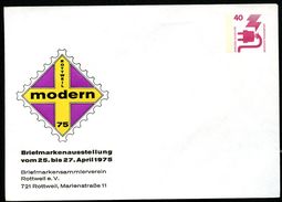 Bund PU64 D2/004b Privat-Umschlag AUSSTELLUNG ROTTWEIL 1975  NGK 4,00 € - Enveloppes Privées - Neuves