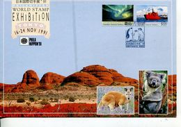 (100) Australia Maxicard - 1991 - Philanippon Special Card With AAT Stamps - Maximumkarten