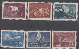 Yugoslavia Republic 1950 Ships (Navy Day) Mi#622-627 Mint Never Hinged - Unused Stamps