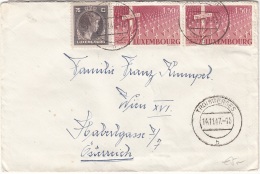 LUXEMBOURG 1947 - 3 Fach Frankierung Auf Brief Mit Inhalt, Gel.v.Wolfingen (Stempel Troisvierges) Nach Wien XVI - Covers & Documents