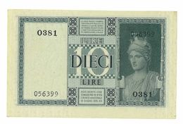 REGNO D'ITALIA - 10 LIRE IMPERO - DECRETO 1938 XVII - FIOR DI STAMPA - GRASSI,COLLARI,PORENA - 0381 - 056399 - Italia – 10 Lire