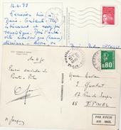 Le Gosier 1976 & Saint-François 1999 Flamme à Vagues - Lettres & Documents