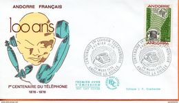 Andorre,Andorra ; FDC 1976 " Centenaire Du Téléphone " - FDC