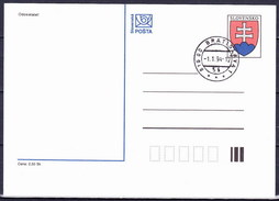 Slovaquie 1994 Entier (CDV 3) Obliteré, - Postkaarten