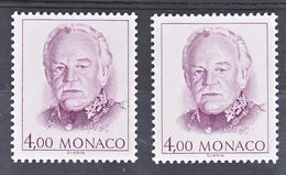 Monaco 1782 Variété Violet Fluo Et Violet Rainier Neuf ** TB  MNH Sin Charnela - Variétés