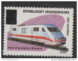 Madagascar Madagaskar ? Train Zug Railways ICE Inter City Express DB Deutsche Bahn Overprinted Surchargé Aufdruck MNH ** - Trenes
