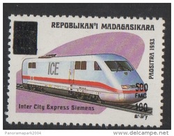 Madagascar Madagaskar ? Train Zug Railways ICE Inter City Express DB Deutsche Bahn Overprinted Surchargé Aufdruck MNH ** - Eisenbahnen