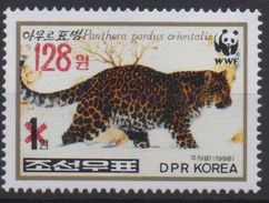 North Korea Corée Du Nord 2006 Mi. 5102 Surchargé Rouge RED OVERPRINT Faune Fauna Panther Panthère Leopard WWF MNH** RAR - Roofkatten